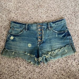 Free People button fly denim shorts